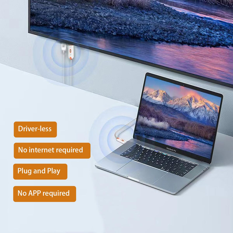 [AUSTRALIA] - HDMI Wireless Transmitter Receiver, HDMI Extender Wireless 165FT Long Distance, Stable Plug and Play Video Audio Adapter Projection Mirror for Laptop, Projector, TV 4K Decode Output 1080 
