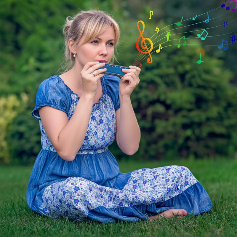[AUSTRALIA] - Liliful 10 Pcs 10 Hole Metal Harmonica Bulk with Number Holes 5 Colors Harmonica Instrument Mouth Organ Musical Educational Enlightenment for Beginners Party Favor Charity Birthday Valentines Day Gift 