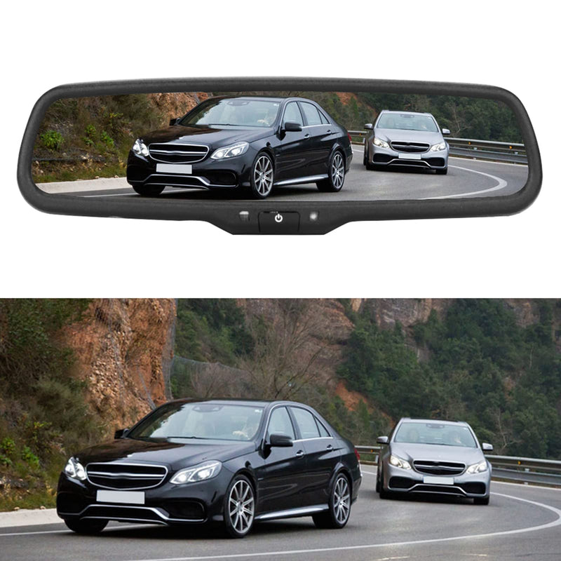 Car Rear View Monitor, 4.3 Inch Auto Dimming Rearview Backup Display with Bracket for Driving Safety Black