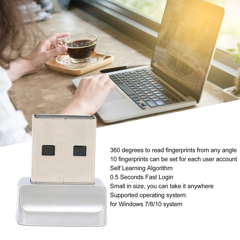 Yoidesu Mini USB Fingerprint Reader for 7 8 10 Fingerprint Scanner Scanner PC Dongle Fingerprint Sensor 360 Degree 0.5STouch Speedy Matching Biometric Portable USB Fingerprint Logger for PC Laptop