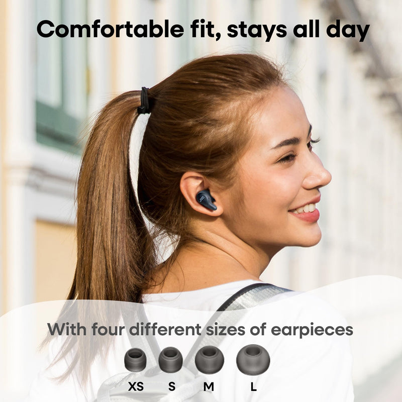JVC Gumy Premium True Wireless Earbuds Noise Cancelling, Bluetooth 5.4 Headphones 26H Battery, ANC Ambient Mode, Gaming Low Latency, USB-C Case Mocha