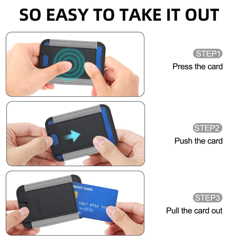 HiWe for MagSafe Wallet, Magnetic Card Wallet Holder for iPhone 15/14/13/12 Series, Leather Wallet, Fit 6 Cards, Slim, RFID Blocking, Black A-Black