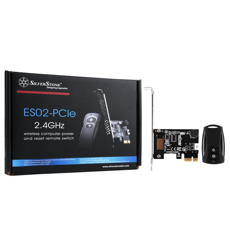 SilverStone Tek 2.4G Wireless Power Remote with Power/Reset Function and Audio Feedback ES02-PCIE