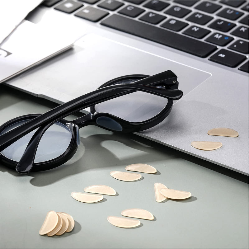 TOODOO 18 Pairs Eyeglasses Nose Pads Adhesive Silicone Glasses Replacement Anti Slip Nosepads for Eyeglass Glasses Sunglasses (Transparent, 1mm) 1 mm Transparent