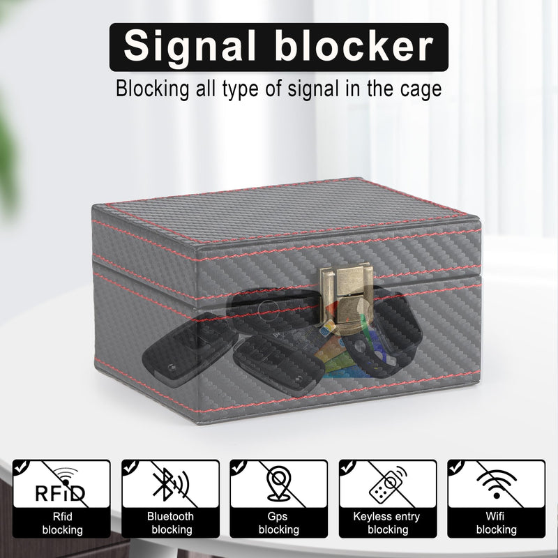 Amiss Faraday Box Signal Blocking Box for Car Key, Faraday Key Fob Protector RFID Blocking Cages, Keyless Entry Car Protector Faraday Box - Small 4.5*3.5*2.5in（Small ）