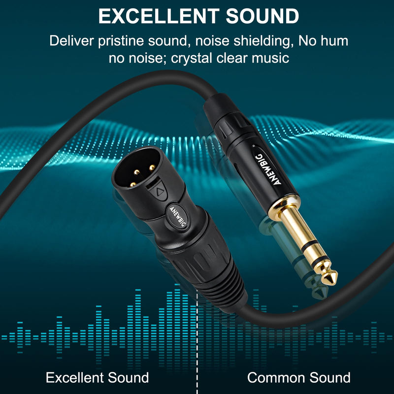 1/4 to XLR Cable, 6.35 mm TRS to XLR Male Cables, Quarter inch TRS Male to XLR Microphone Cord 3.3ft 3.3 Feet