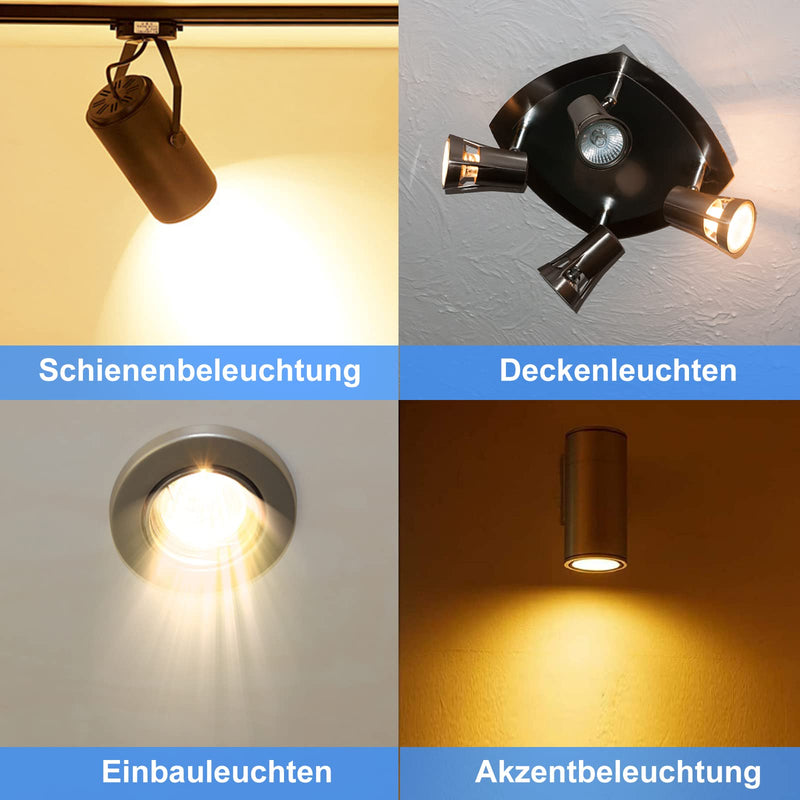 ETUOLMP Halogen MR16 Gu5.3 Halogen Light Bulb Dimmable 12 V 50 W Warm White 2700 K for Halogen Spotlight Installation Rail Lighting Pack of 6 MR16-50W