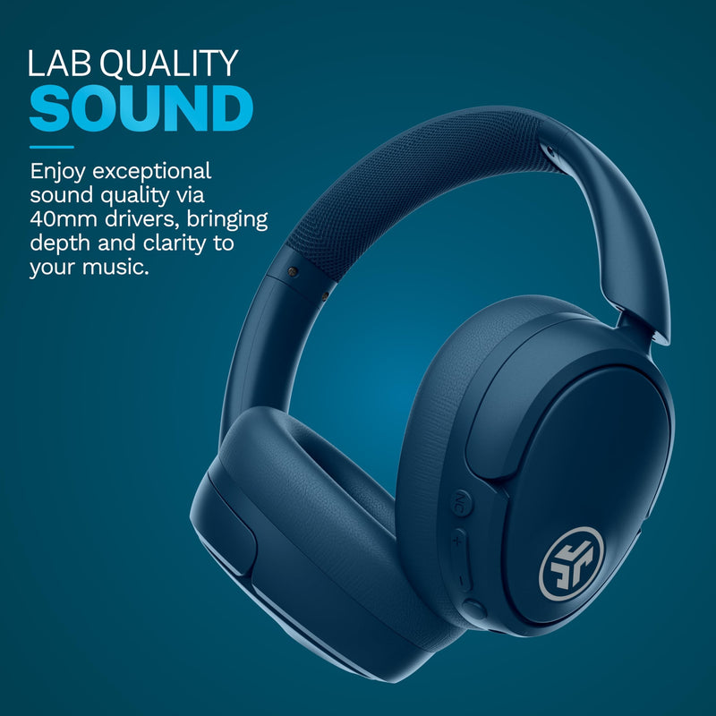 JLab JBuds Lux ANC, Over Ear Headphones, Active Noise Cancelling, Bluetooth, Limited Edition Navy Navy (Limited Edition)
