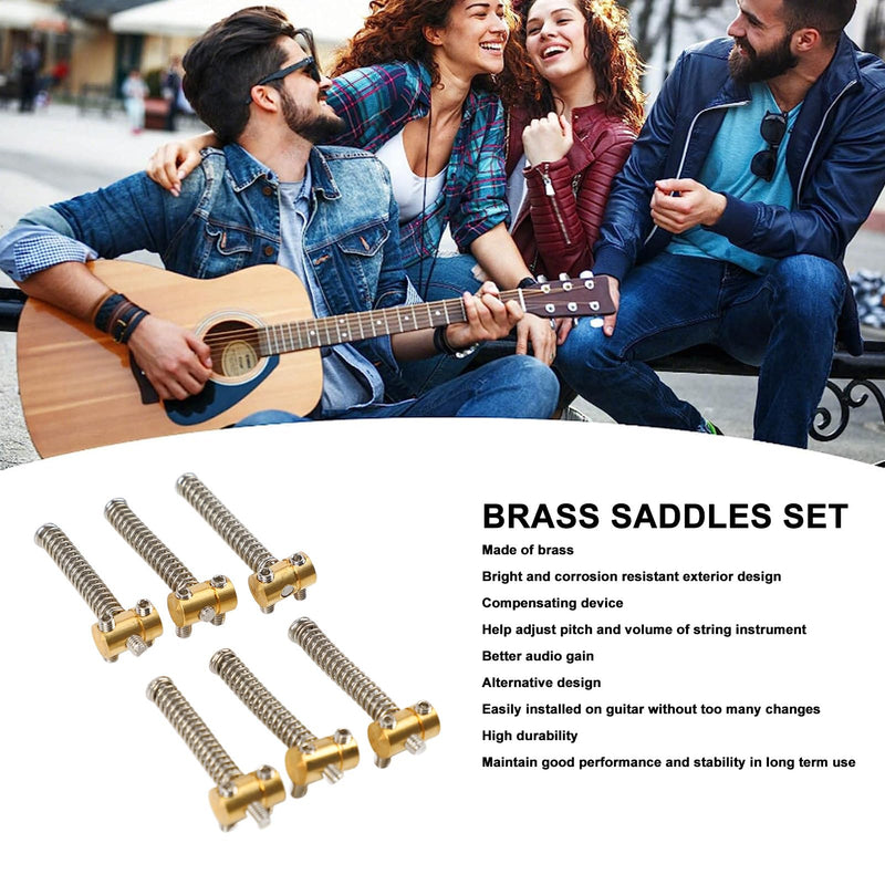 6Pcs Brass Compensated Saddles Guitar Saddles Set for TL Tailpiece Telecaster Electric Guitar Replacement Parts