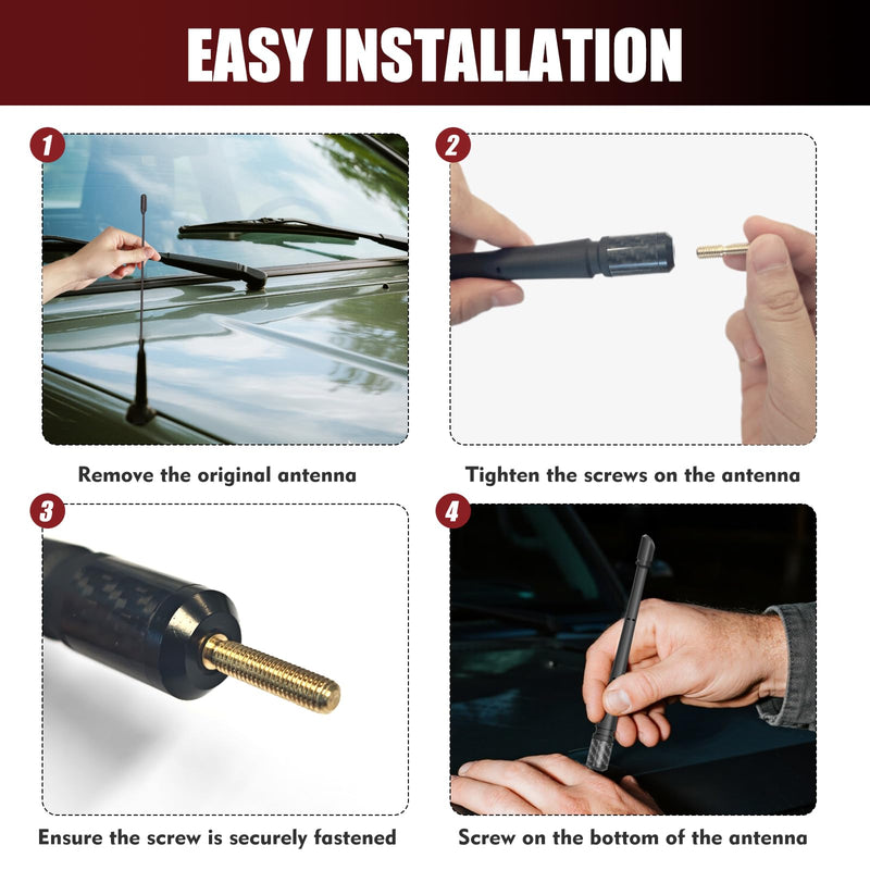 [AUSTRALIA] - 7 Inches Short Antenna for Ford F150 2009-2025 & Bronco 2021-2025, Rubber Replacement Antenna, F150 Accessories, Internal Copper Coil for Enhanced AM/FM Reception & Car Wash Proof, Easy Installation 