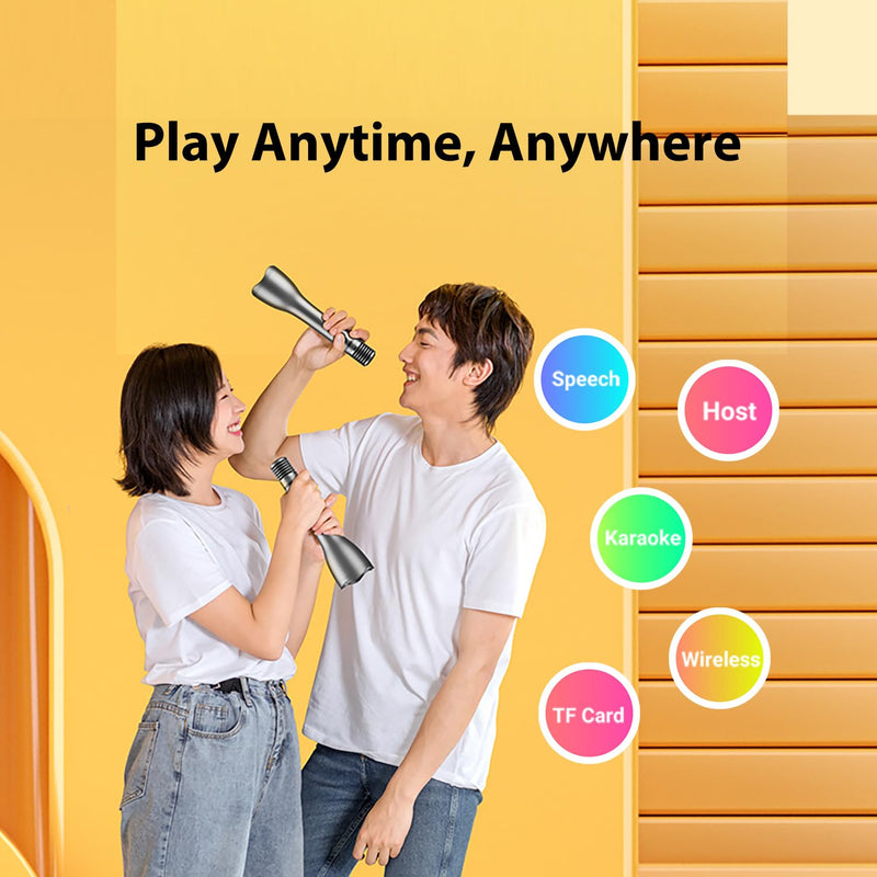 [AUSTRALIA] - TAKSTAR Bluetooth Microphone Karaoke Wireless Mic & Voice Amplifier Microphone with Speaker, 4 Sound Effects & TF Card, 12W Portable Handheld Mic for Meeting Outdoors Speech Party Teaching(DA12) 