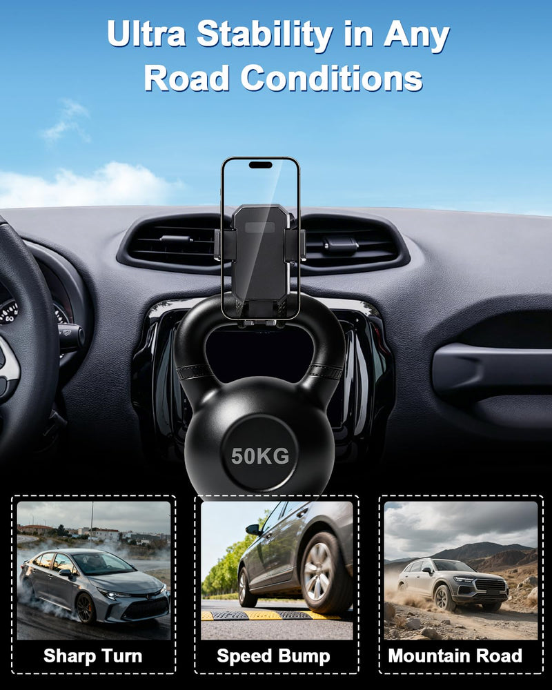 PZK Car Phone Mount for Jeep Renegade 2015-2023 2024 Accessories Air Vent | Auto Lock Clamping Car Phone Holder Hands Free 360° Rotation Cell Phone Automobile Cradles Fit All 4.0-7.0‘’ Phones Jeep Renegade 2014-2024 (Vent)
