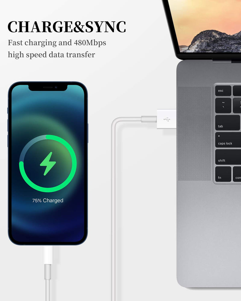 Apple iPhone Charger Cable, 2 Pack Original Lightning to USB Cables Apple MFI Certified 6ft, Fast iPhone Charging Cord for iPhone 11/11Pro/11Max/ X/XS/XR/XS Max/8/7/6/5S/SE 6FT_2PACK