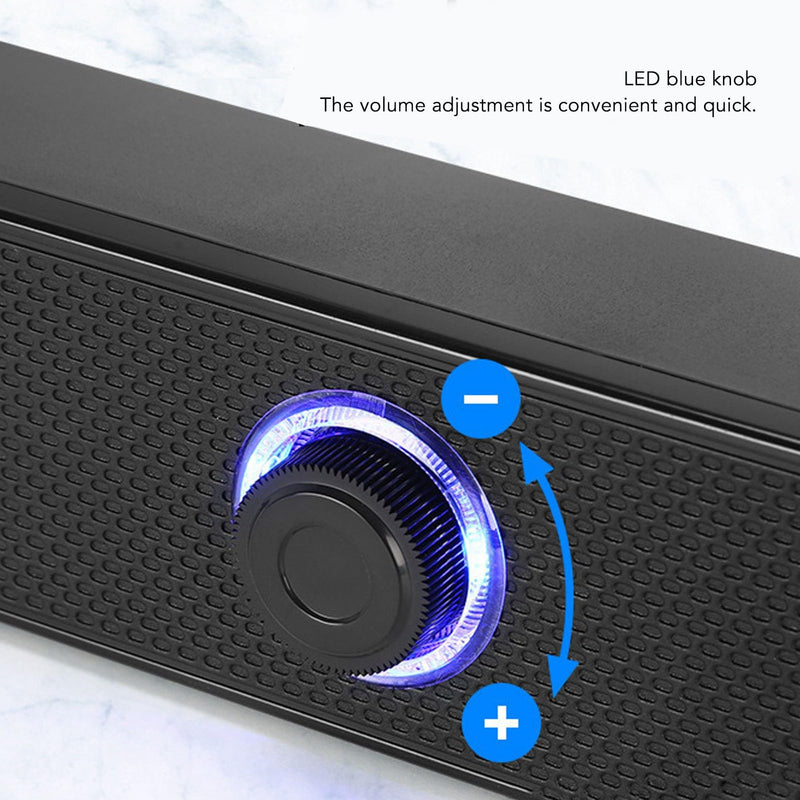 USB Computer Speakers PC Laptop Speaker with HiFi Clear Sound Digital Volume Knob 3.5mm AUX Input for Desktop Laptop Tablet Mobile Devices