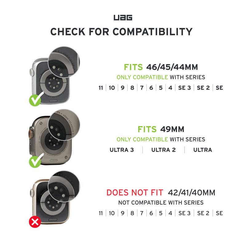 URBAN ARMOR GEAR UAG Compatible with Apple Watch Band iWatch Series Ultra 3/Ultra 2/Ultra/4-11/SE3/SE2/SE Metropolis Watch Strap 49/46/45/44mm Black/Black Titanium