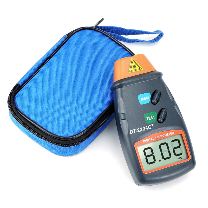 QWORK® Digital Tachometer, Non-Contact Laser Photo Tachometer, Large LCD Display, Batteries Not Included