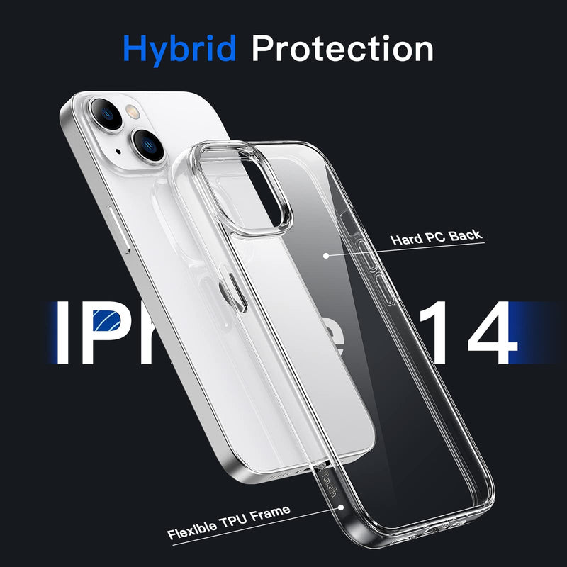 [AUSTRALIA] - JETech Case for iPhone 14 6.1-Inch, Non-Yellowing Shockproof Phone Bumper Cover, Anti-Scratch Clear Back (Clear) 