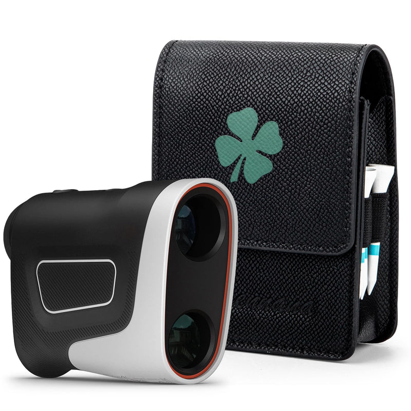 Golf Rangefinder Case - Universal Leather Protective Rangefinder Hard Case | Golf Rangefinder Hard Shell Case with Tee Holder Belt Clip Compatible with Bushnell, Callaway, Garmin & More Rangefinders Black&Green