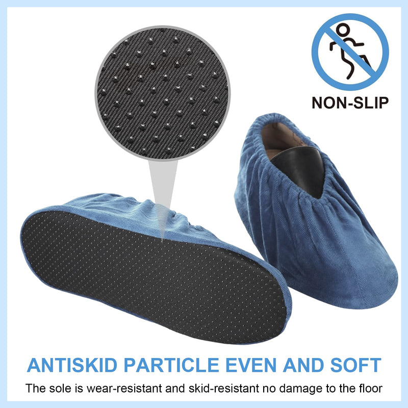 Wekuw Shoe Covers, 4 Pairs Thickened Overshoes, Reusable Overshoes, Non-Slip Overshoes, Washable Guest Shoe Covers, for Most Adults, Unisex (36-44, 4 Colours)