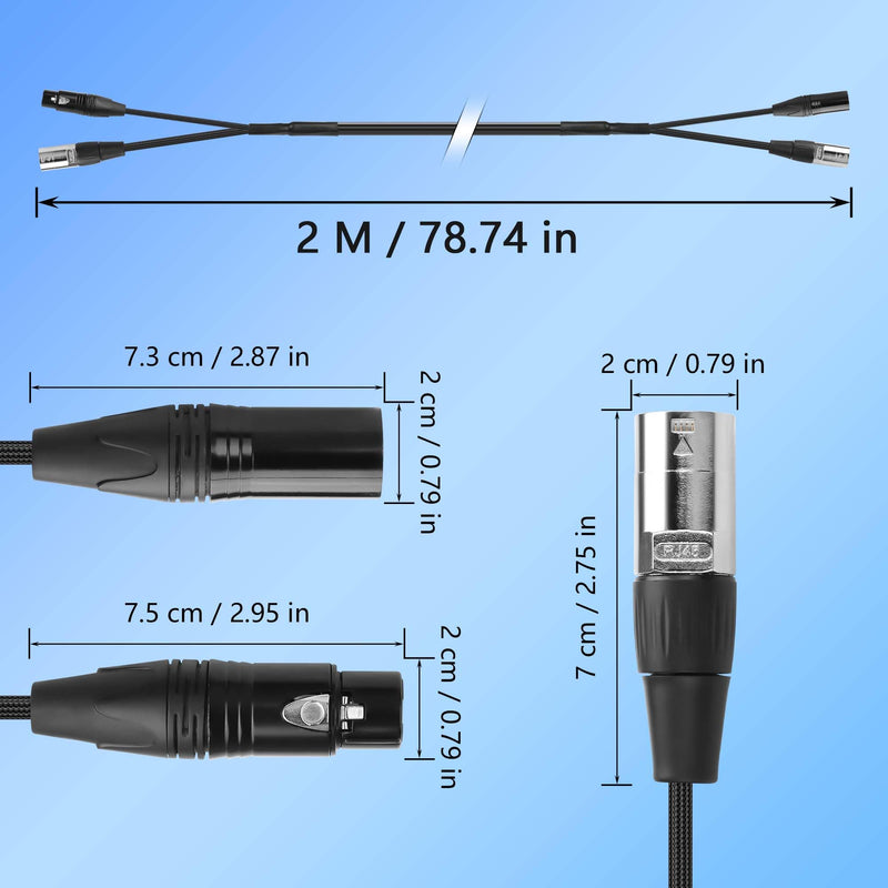 CERRXIAN 6.5FT RJ45/XLR Cable,CAT6 RJ45 Ethernet LAN Male to Male Cable + XLR 3-Pin Male to Female Network Audio Cable
