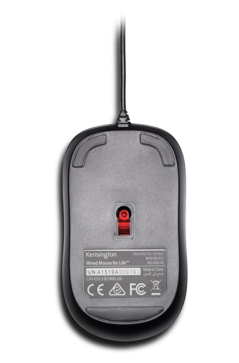 Kensington Silent Mouse-for-Life Wired USB Mouse - Black (K72110US)