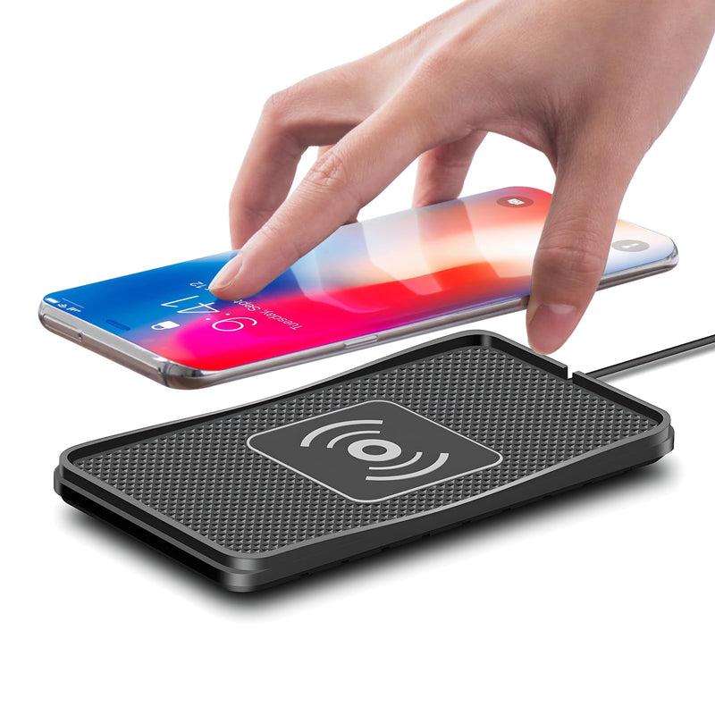 15W Non-Slip Wireless Car Charger Pad with 20W Adapter USB | 15W Fast Charging Pad Non-Slip Design with 20W Adapter, Compatible With iPhone, Samsung Galaxy And Android Phones 7"L x 3.5"W - 39.4" USB