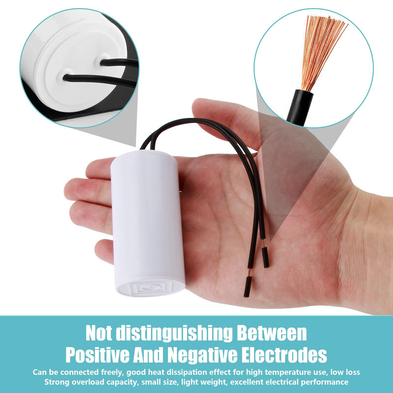 CBB60 450V 20Uf Capacitor Starting Capacitor 50/60Hz Motor Capacitor Work Capacitor Cable Start Microfarad Operation with M8 Wires for Electric Motor, Dryer, Pump, Pool, Air Conditioning