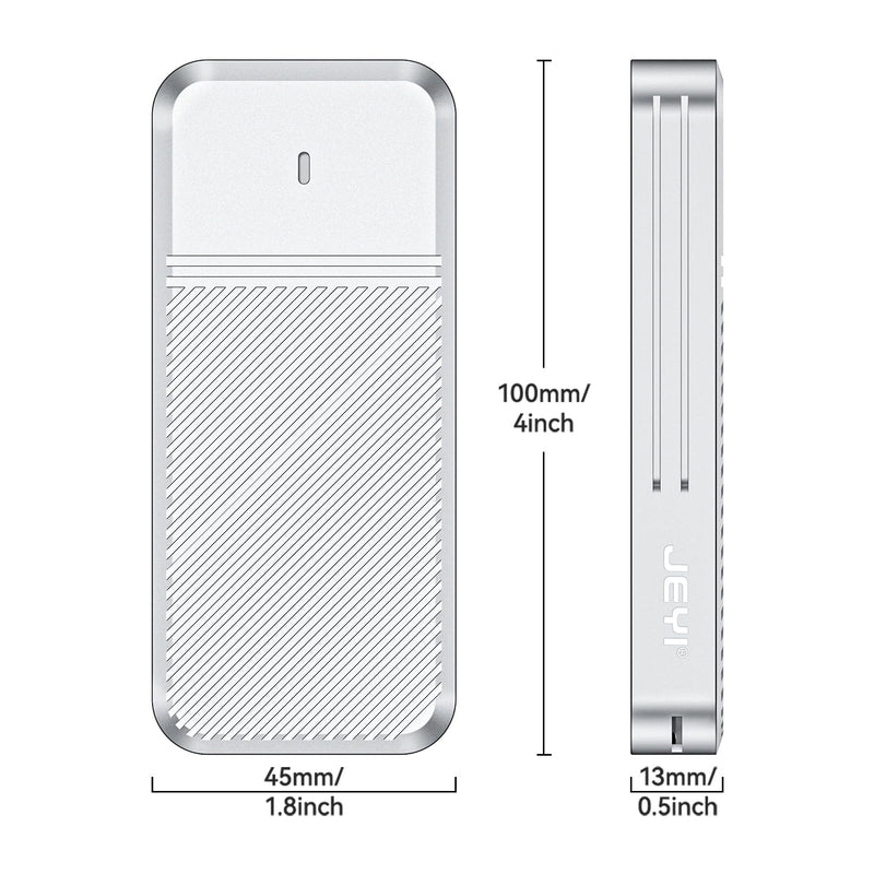 JEYI SSD Enclosure for MacBook 2013-2017, USB-C 3.2 20Gbps External SSD Case, Aluminum Alloy Cooling, Compatible with MacBook Air/Pro 12+16 Pin SSD (SSD Not Included)
