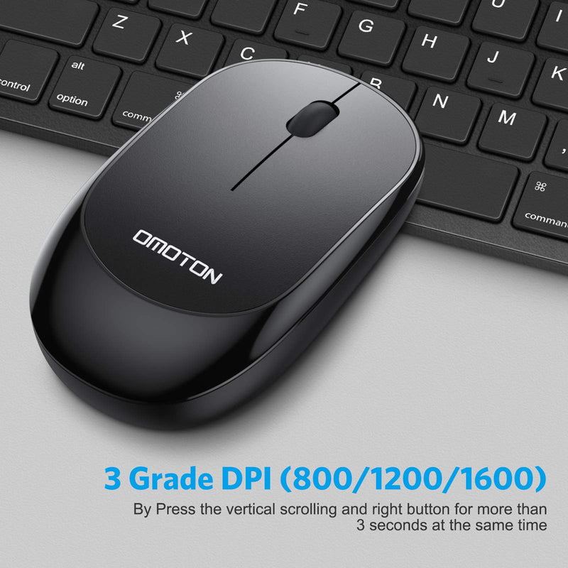 OMOTON Bluetooth Keyboard and Mouse Combo, Wireless Keyboard Mouse for iPad Pro 12.9/11, iPad 9th/8th/7th Gen, iPad Air 4, All iPad (iPadOS 13 and Above), and Other Bluetooth Enabled Devices (Black) Black