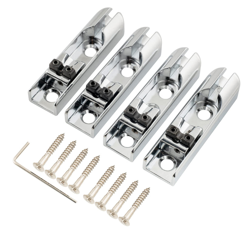 [AUSTRALIA] - Musiclily Pro Individual Bass Bridge Single String Lock-Down Bass Bridge for 4-String Electric Bass, Chrome (Set of 4) 