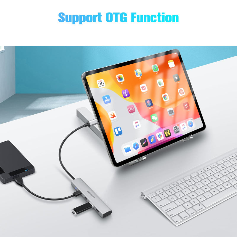 Rosonway 7-Port USB 3.2/USB C Hub 10Gbps with 3.3ft USB-A/USB-C Data Cable+ RSHTECH 4-Port USB C to USB-C 3.2 Gen 2 Hub 10Gbps USB Dongle