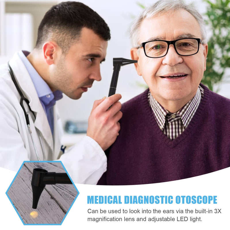 Healifty Otoscope with Light, Ear Cup Otoscope with 5 Otoscope Covers, Diagnostic Ear Care Device for Nurse, Children, Adults & Pets, Pocket Size, Without Battery