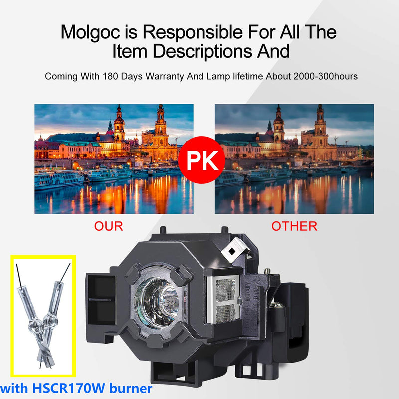for EPSON ELPLP41/V13H010L41 h283a,EMP-S5,EMP-X5,EX30,EX70 Projector Lamp by Molgoc