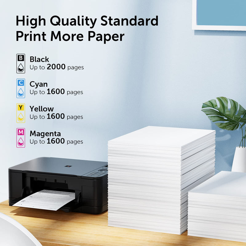952xl Latest Upgrade Compatible Ink Cartridges Combo Pack Replacement for HP 952 XL Use with Officejet Pro 7740 8210 8710 8720 8740 8715 7720 8725 8730 (4 Packs), Black, Cyan, Yellow, Magenta 952-1T