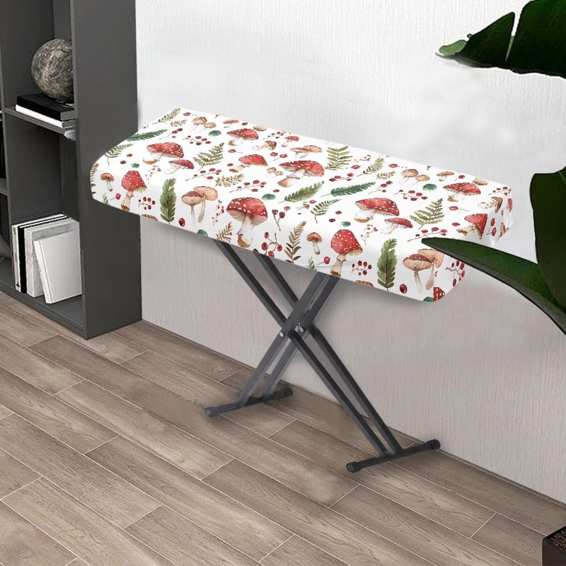 Piano Keyboard Cover 61 Keys,Keyboard Piano Accessories,Piano Keyboard Cover,Piano Cover,Keyboard Dust Cover,Chic Mushroom Print White Small Chic Mushroom Print White