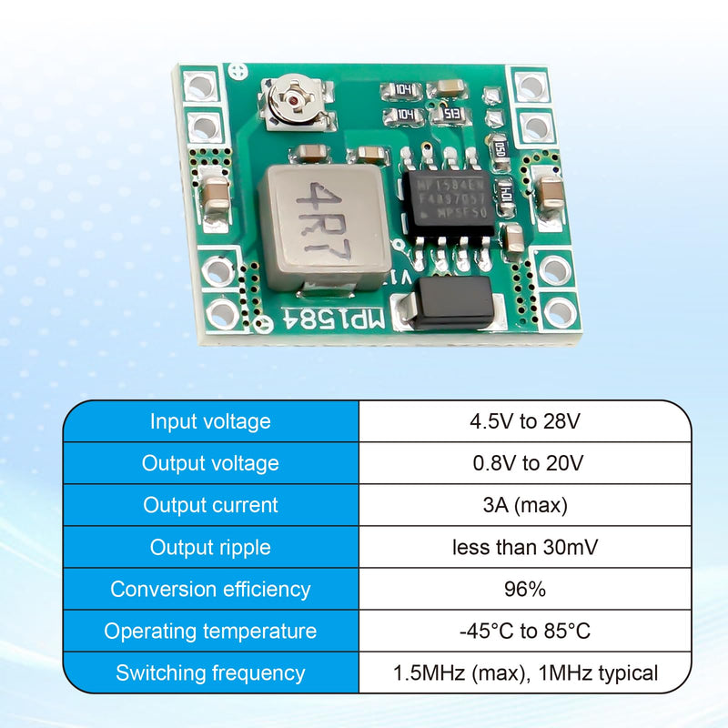AYWHP MP1584EN Buck Converter DC-DC 3A Power Step Down Module Buck Converter 24V to 12V 9V 5V 3V for Arduino Pack of 10
