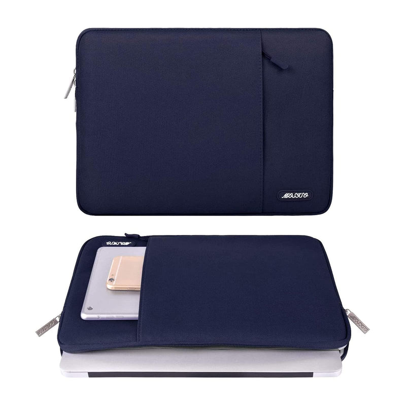 [AUSTRALIA] - MOSISO Laptop Sleeve Bag Compatible with MacBook Air/Pro, 13-13.3 inch Notebook, Compatible with MacBook Pro 14 inch M3 M2 M1 Chip Pro Max 2024-2021, Polyester Vertical Case with Pocket, Navy Blue 13.3 inch 