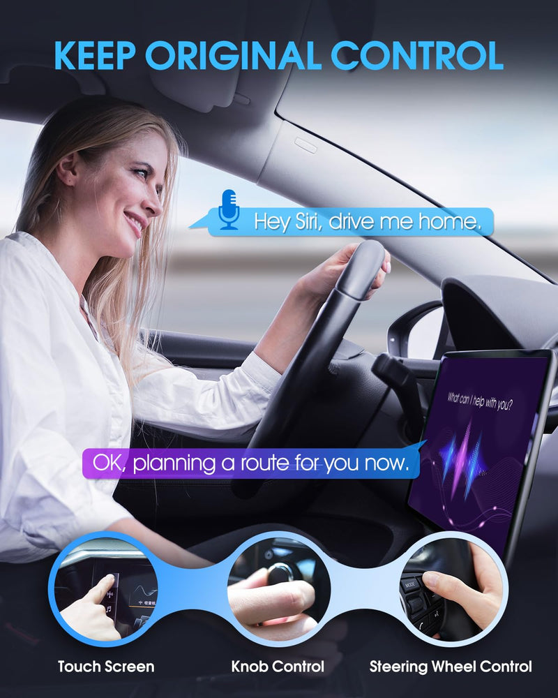 Wireless CarPlay Adapter - Fast & Stable Connection for Carplay Wireless Adapter Convert Factory Wired to Wireless CarPlay Dongle Plug & Play Car Play Fit for iPhone iOS 10+ (Grey) Grey