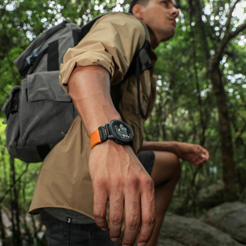 Bandletic Compatible with Garmin Fenix 8 51mm 7X 6X 5X Watch Band | Rugged Rubber Quick Fit 26mm, For Fenix 8 51mm/7X Pro/6X Pro/5X Plus/3 HR/Instinct 2X/Tactix/Enduro/Descent/Epix 51mm Orange