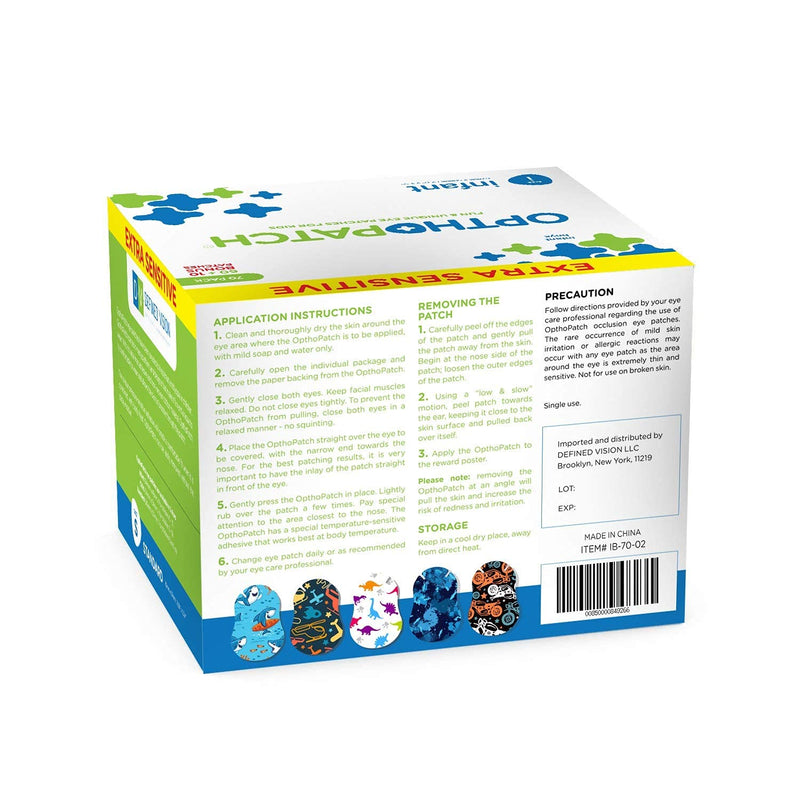 Infants Extra Sensitive Adhesive Eye Patch Boys 70 Pack Series II 70 Count (Pack of 1)