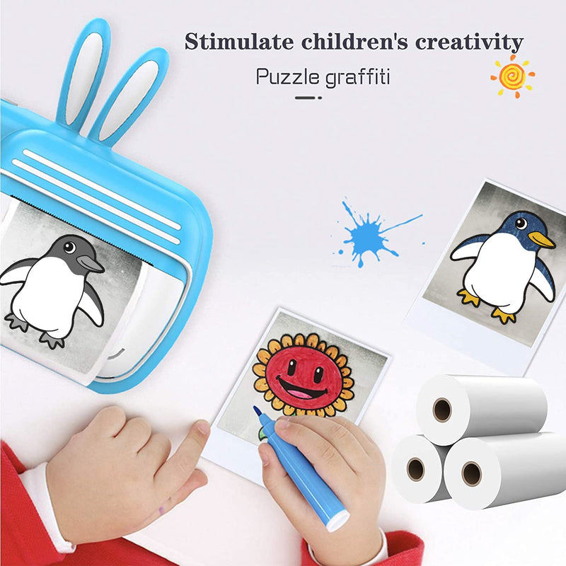 9 Rolls Kids Instant Camera Print Refill Paper- Photo Printer Thermal Paper Rolls, Compatible with Vtech Kidizoom Printcam, Instant Print Camera Refill Paper for Kid's Instant Camera Favors Supplies White
