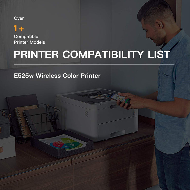 E-Z Ink (TM) Compatible Toner Cartridge Replacement for Dell E525W E525 525w to use with E525w Wireless Color Printer for 593-BBJX 593-BBJU 593-BBJV 593-BBJW (Black Cyan Magenta Yellow, 4 Pack)