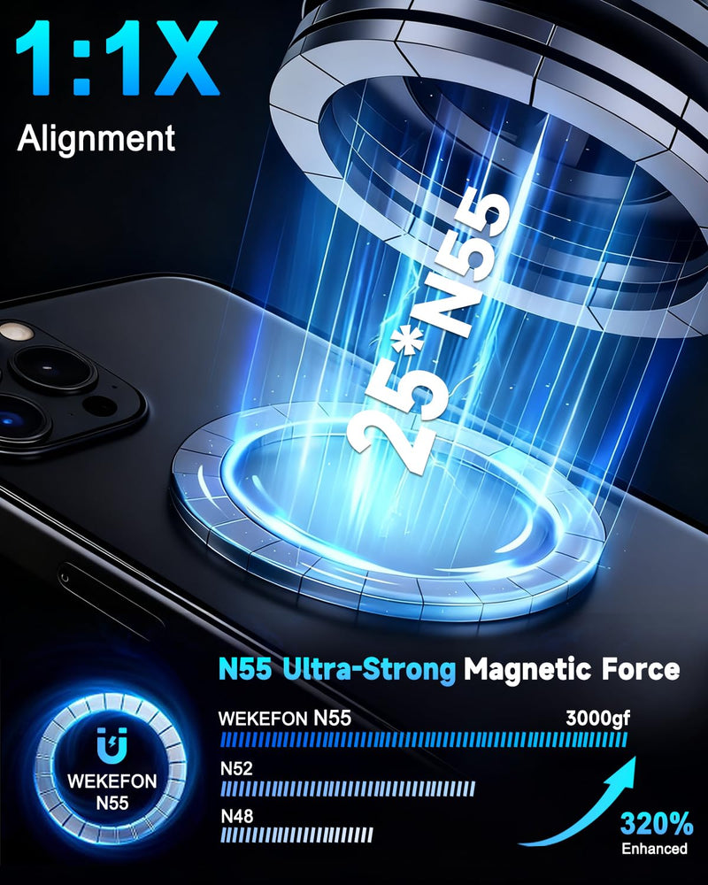 for MagSafe Car Mount, Vacuum Magnetic Car Phone Holder Stand for Your Car | [Reinforced 120LBS Ultra Suction Cup & 3000gf Magnet] 780° Cell Phone Mount Dashboard Car Holder Bracket for iPhone & Android Black 1