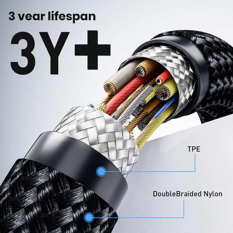 USB 3.0 Extension Cable 1 m, 5 Gbps Type A Male to Female Extension Cable Braided Compatible with USB Keyboards, Mice, Xbox, Flash Drives, Hard Drives, Printers etc.