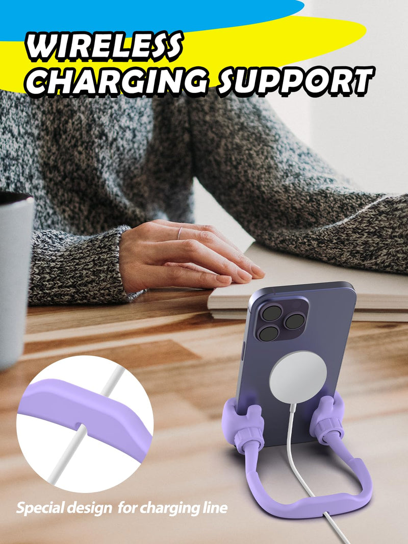 Cell Phone Stand Thumbs Up Lazy Phone Stand - 2 Pack Phone Holder 2024 College Graduation Gifts for Her Him Cellphone iPhone Stand for Desk Birthday Gifts for Teens Girls Boys Adults Women Men Wife Purple & Green
