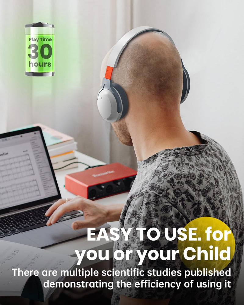 Auditory Feedback Wireless Headphones PRO, Brain Training Toolkit, New Function: Voice Feedback and Recording, Enhanced Speech, Language, Memory, Attention, Help with Autism ADHD Pro VOXii Pro