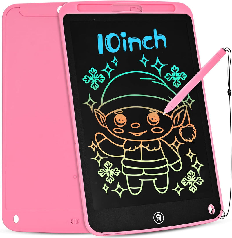 Toys Gifts for Girls, LCD Writing Tablet for Kids, Toddler Toys for 3 4 5 6 7 Year Old, 10 Inch Doodle Board Erasable Drawing Tablet Writing Pad Drawing Pad with Lanyard, Toddler Travel Toys (Pink) pink