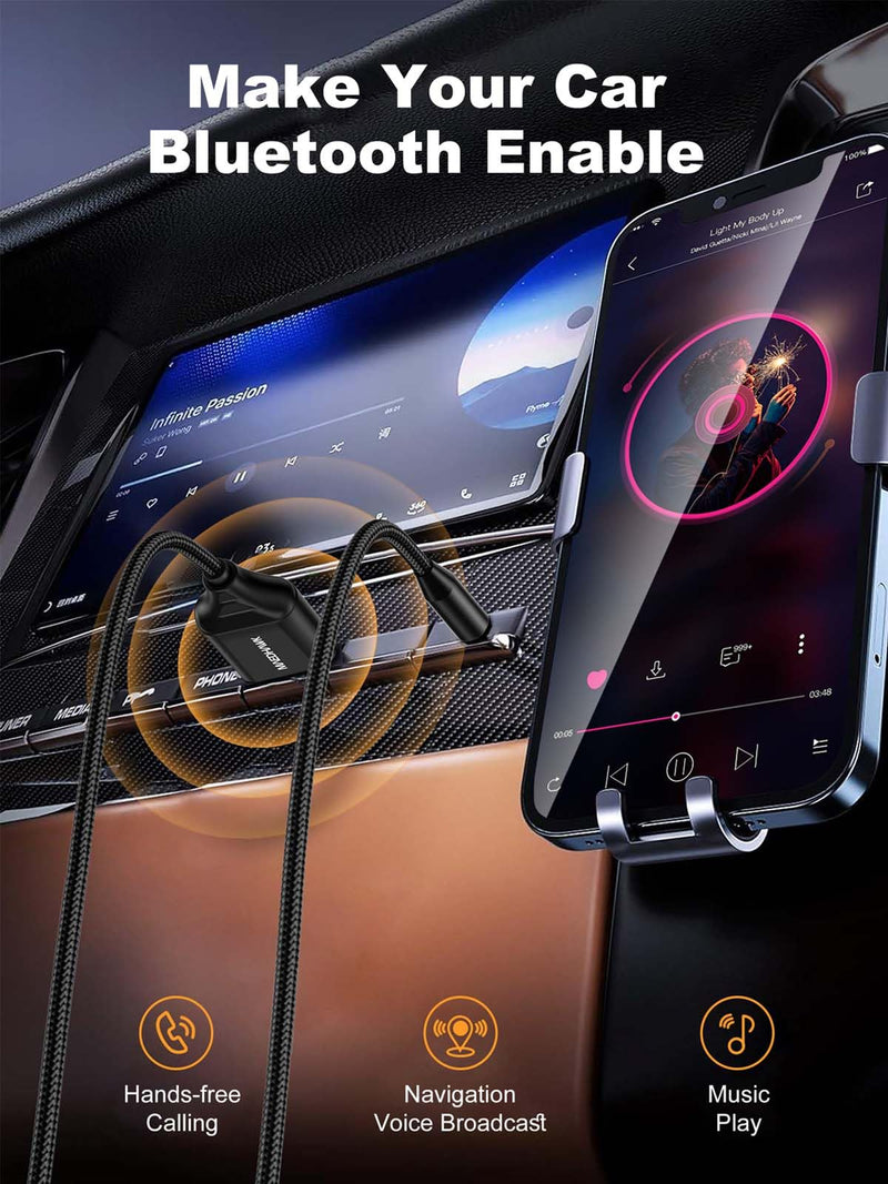 [AUSTRALIA] - MaedHawk Aux to Bluetooth Receiver for Car, Bluetooth Aux Adapter with USB to 3.5mm Audio Jack kit BT5.3 for Car Stereo Home Speakers Music Streaming Hands-Free Calling, A2DP 