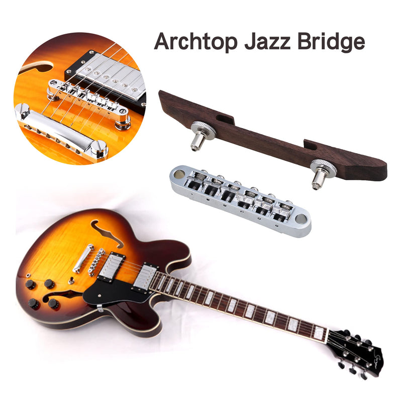 [AUSTRALIA] - Bstinay 15mm Width 137mm Length Rosewood Archtop Jazz Acoustic Guitar Tunomatic Bridge with Saddles 