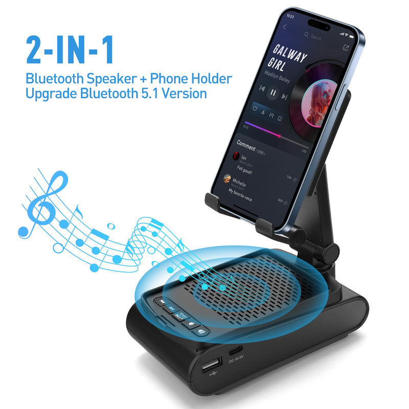 Birthday Gifts for Men, Cell Phone Stand with Wireless Bluetooth Speaker and Anti-Slip Base HD Surround Sound with iPhone/ipad/Samsung Galaxy, Valentines Day Gifts for Him, Cool Gadgets for Men